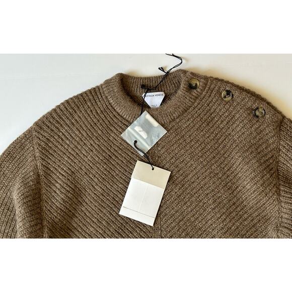 Bottega Veneta Women's Alpaca Chevron Knit Brown Sweater L 719793 IT NWT $1900 - Picture 5 of 12